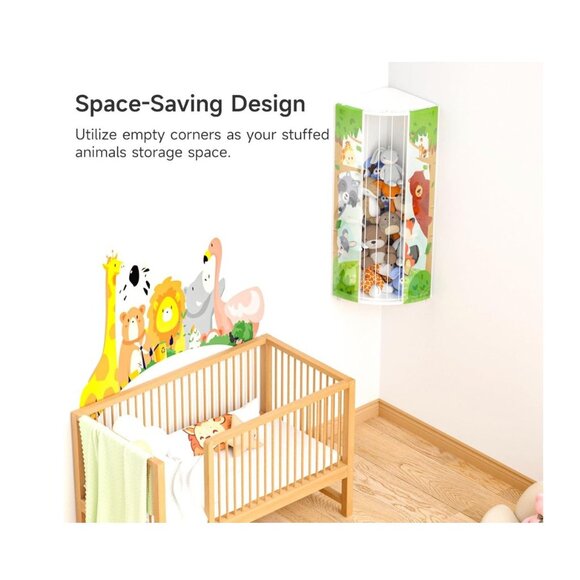 Stuffed Animal Storage Toy Organizer - Corner Stuffed Animals Holder for Wall - Picture 5 of 6